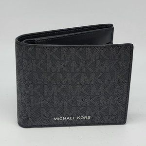 Michael Kors Cooper Billfold with Passcase Black Logo Wallet